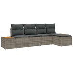 vidaXL Ensemble de canapé de jardin 5 Pièces Gris Poly Rattan
