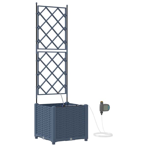 vidaXL Pots de jardin Gris 40 x 40 x 142 cm Acier