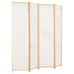 vidaXL Cloison de séparation 4 panneaux Crème 160x170x4 cm Tissu