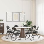 vidaXL Chaise pliante 8 pc Simili cuir Noir 48 x 43 5 x 81 cm