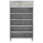 vidaXL Armoire à chaussures gris béton 60x35x105 cm bois d'ingénierie