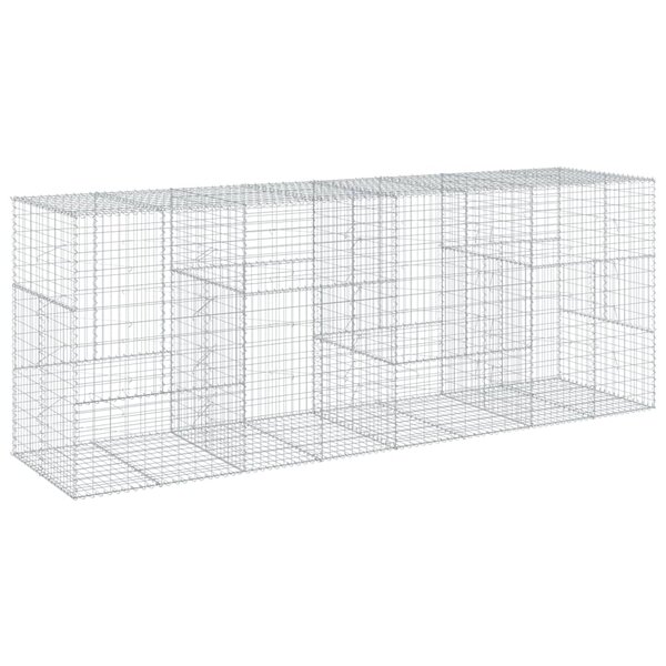 vidaXL Panier gabion avec couvercle 400x100x150 cm fer galvanisé