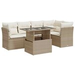 vidaXL Salon de jardin avec coussins 6 Pièces beige résine tressée