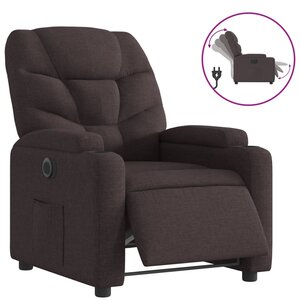 vidaXL Fauteuil inclinable électrique Marron foncé Tissu