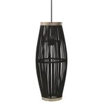 vidaXL Lampe suspendue Noir Osier 40 W 23x55 cm Ovale E27