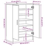 vidaXL Armoire à chaussures chêne artisanal bois d'ingénierie