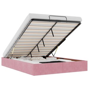 VidaXL Cadre de lit ottoman sans matelas rose 140x200 cm velours