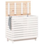 vidaXL Panier à linge blanc 88 5x44x76 cm Bois massif de pin