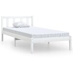 vidaXL Cadre de lit sans matelas blanc bois massif 100x200 cm