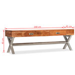 vidaXL Meuble TV avec tiroirs bois d’acacia massif 140 cm