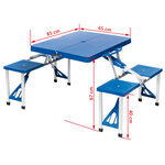Bo-Camp Ensemble de table de pique-nique "Basic" Bleu Acier