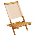 vidaXL Chaises de jardin pliantes lot de 6 beige tissu et bois massif