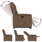 vidaXL Fauteuil inclinable Marron Tissu