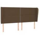 vidaXL Tête de lit avec oreilles Marron foncé 203x23x118/128 cm Tissu