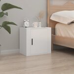 vidaXL Table de chevet murale Blanc 50x30x47 cm