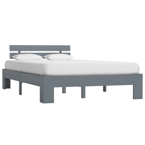 vidaXL Cadre de lit Gris Bois de pin massif 120 x 200 cm
