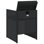vidaXL Chaises de jardin lot de 4 avec coussins noir résine tressée