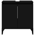 vidaXL Meuble d'évier noir 58x33x60 cm bois d'ingénierie