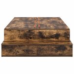 vidaXL Cadre de lit avec rangement Chêne fumé 90 cm Bois d'ingénierie