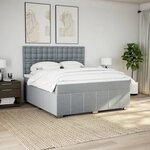 vidaXL Sommier à lattes de lit avec matelas Gris clair 180x200cm Tissu