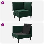 vidaXL Sofa avec rangement Vert foncé Velours