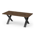 Table à manger MONACO - bois oak et noir - 180 x 90 x 74.8 cm