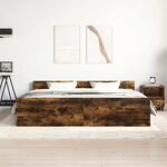 vidaXL Cadre de lit sans matelas chêne fumé 160x200 cm