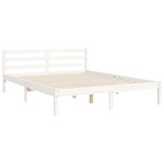 vidaXL Cadre de lit avec tête de lit blanc King Size bois massif
