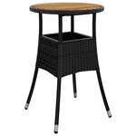 vidaXL Ensemble de salle à manger de jardin 5 pièces en poly rattan noir