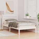 vidaXL Cadre de lit Blanc 90 x 200 cm Bois massif en pin