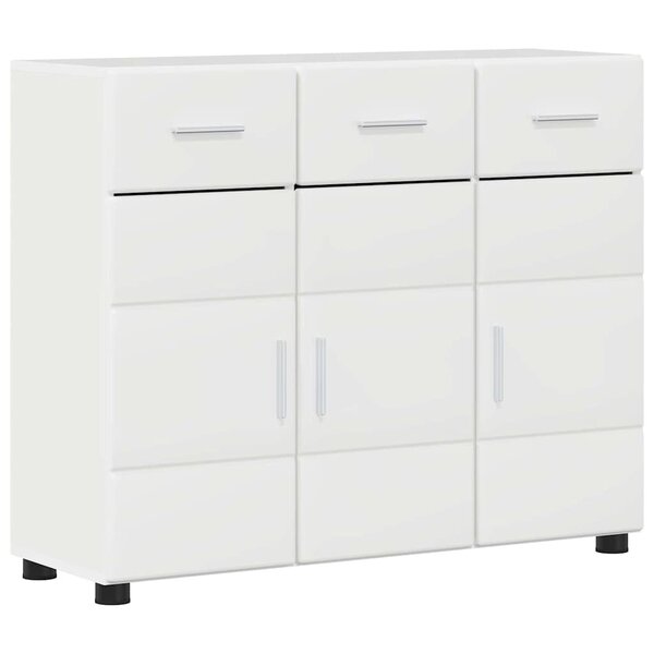 vidaXL Buffet Blanc brillant 88 5 x 30 5 x 73 cm Bois d'ingénierie