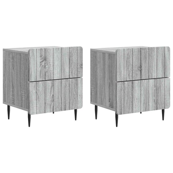vidaXL Cabinet de chevet 2 Pièces Sonoma gris 43 x 34 5 x 49 5 cm
