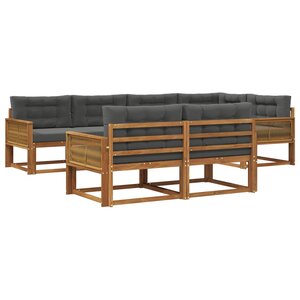vidaXL Ensemble de canapés d'extérieur 8 pc Naturel et Anthracite