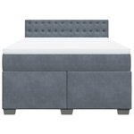 vidaXL Sommier à lattes de lit et matelas Gris foncé 140x200cm Velours