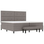 vidaXL Lit à ressorts avec matelas Taupe 200 x 200 cm tissu