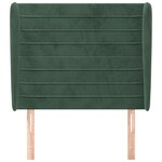 vidaXL Tête de lit avec oreilles Vert foncé 83x23x118/128 cm Velours