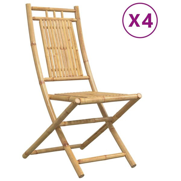 vidaXL Chaises pliables de jardin lot de 4 46x66x99 cm bambou