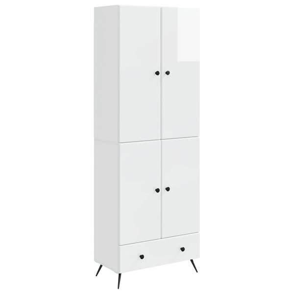 vidaXL Ensemble de Meubles 2 Pièces Blanc brillant Bois d'ingénierie