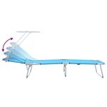 vidaXL Chaises Longues Pliantes 2 Pièces avec Auvent Bleu vif Tissu Oxford 600D