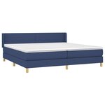 vidaXL Sommier à lattes de lit avec matelas Bleu 200x200 cm Tissu