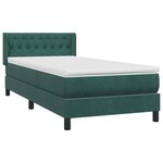 vidaXL Sommier à lattes de lit et matelas vert foncé 90x210 cm velours