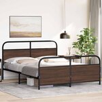 vidaXL Cadre de lit en métal sans matelas chêne marron 160x200 cm