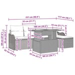 vidaXL Ensemble de canapé de jardin 6 Pièces Beige Poly rotin