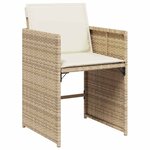 vidaXL Ensemble de salle à manger pour jardin 5 Pièces Beige polyrotin