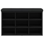 vidaXL Banc à chaussures noir 82x32x50 cm bois d'ingénierie