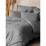 Parure de lit - housse de couette 220 x 240 + 2 taies d'oreiller 60 x 60 coton renforcé - Gris