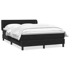 vidaXL Sommier à lattes de lit avec matelas noir 160x220 cm velours