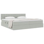 vidaXL Lit de Rangement avec matelas Gris clair 200 x 200 cm Velours