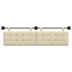 vidaXL Tête de lit suspendue Crème Tissu