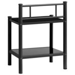 Vidaxl tables de chevet 2 pièces noir métal et verre